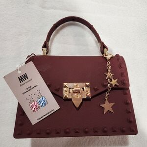 Most Wanted Crossbody Top Handle Small Purse w/Studs, NWT